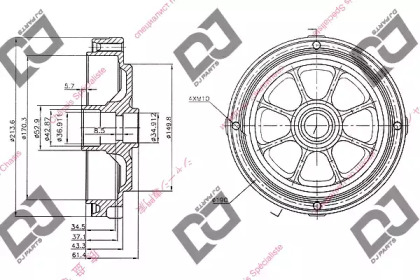 Тормозный барабан DJ PARTS BR1057